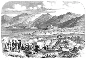 Camping Prints: Camp of the Sikh Cavalry at Cowloong opposite Hong-Kong: Probyn's Horse and Fane's Horse