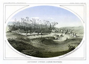 Images Dated 17th November 2007: Camp Stevens, looking westward, Montana, USA, 1856.Artist: Gustav Sohon