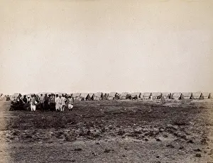 Quarantine Prints: A camp of wigwams, during the outbreak of bubonic plague in Karachi