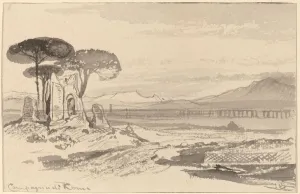 Lear Edward Prints: Campagna di Roma, 1884 / 1885. Creator: Edward Lear