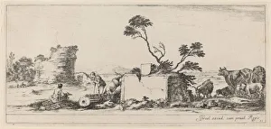 Campagna Scene with Artist Sketching, in or before 1647. Creator: Stefano della Bella Campagna Scene with Artist Sketching, in or before 1647. Creator: Stefano della Bella