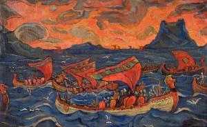 Tempera On Canvas Collection: Campaign to Chersonesos by Vladimir the Great, 1904