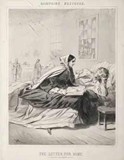 Campaign Sketches: The Letter for Home, 1863. Creator: Winslow Homer (American, 1836-1910)