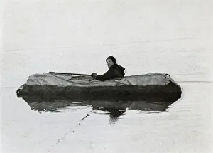 Campbell Afloat in a Kayak, 1911, (1913). Artist: G Murray Levick Campbell Afloat in a Kayak, 1911, (1913). Artist: G Murray Levick