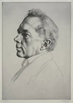 William Strang British Prints: Campbell Dodgson, Profile to the Left, 1919. Creator: William Strang (British, 1859-1921)