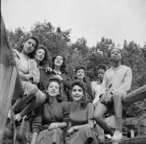 Patriotism Collection: Campers singing at Camp Gaylord White, Arden, New York, 1943. Creator: Gordon Parks
