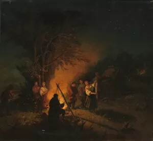Russian Painting Of 19th Cen Collection: Around the Campfire
