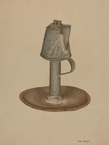 Camphene Lamp, c. 1939. Creator: LeRoy Griffith
