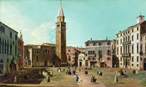 Campanile Collection: Campo Sant Angelo, Venice, 1730s. Creator: Canaletto