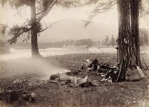 Campsite Prints: Campsite Along the Pskem River. The Great Yenisei, 1897. Creator: Unknown