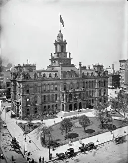 City Hall Prints: Campus Martius and City Hall, Detroit, Mich. between 1900 and 1910. Creator: Unknown
