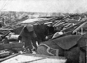Belongings Prints: In Canada: The Halifax Explosion; People search among the ruins of their houses