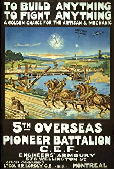 Artisan Gallery: Canadian Army Recruitment Poster To Build Anything, To Fight Anything, 1916