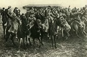 Cheering Gallery: Canadian cavalry, First World War, 1916, (c1920). Creator: Unknown