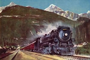 Cecil J Allen Collection: A Canadian Pacific Railway Giant at the foot of the Rockies, 1935. Creator: Unknown