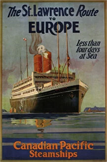 Ocean Liner Gallery: Canadian Pacific St. Lawrence Route To Europe, 1925. Artist: Ward, William Dudley Burnett