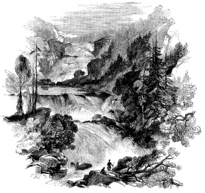 The Canadian Red River Exploring Expedition - Great Falls on Little Dog River... 1858. Creator: Unknown