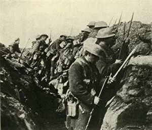 Bayonets Collection: Canadian soldiers on the Somme, northern France, First World War, c1916, (c1920). Creator: Unknown