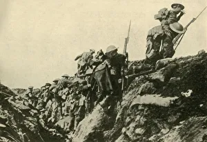 Over the Top : Canadian troops leaving their trenches..., First World War Over the Top : Canadian troops leaving their trenches..., First World War