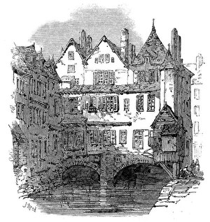 Samuel Read Prints: On the canal, Abbeville, 1871. Creator: Unknown