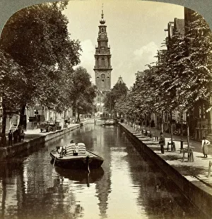 Hendrick Prints: Canal, Amsterdam, Netherlands. Artist: Underwood & Underwood