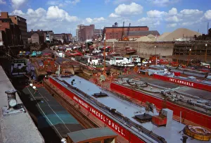 River Ouse Prints: Canal Barges at Hull docks, Yorkshire, 20th century. Artist: CM Dixon