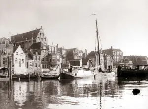 Canal boats, Dordrecht, Netherlands, 1898. Artist: James Batkin