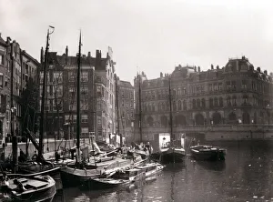 Canal boats, Rotterdam, 1898. Artist: James Batkin