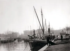 Canal boats, Rotterdam, 1898. Artist: James Batkin