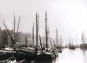 Canal boats, Rotterdam, 1898. Artist: James Batkin