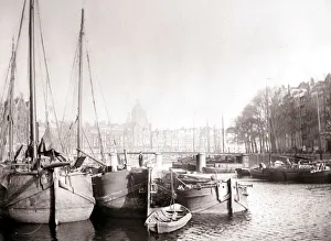 Canal boats, Rotterdam, 1898. Artist: James Batkin