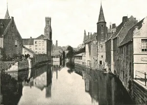 Bruges Prints: The Canal, Bruges, Belgium, 1895. Creator: Unknown