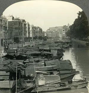 Canton Prints: The Canal between Canton and the Island of Shameen, China, c1930s. Creator: Unknown