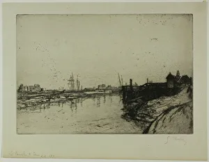 Plate Tone Prints: The Canal d'Eu (near Tréport), 1898. Creator: Gustave Leheutre