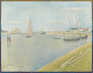 The canal of Gravelines, in the direction of the sea (Le Chenal de Gravelines, Direction... 1890. Creator: Seurat, Georges Pierre (1859-1891)