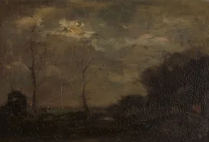 Maris Jacob Henricus Prints: Canal by moonlight, 1882. Creator: Jacob Henricus Maris