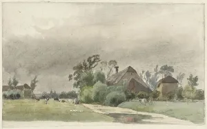 Julius Jacobus Van De Sande Bakhuzen Prints: Canal near a farm, 1845-1925. Creator: Julius Jacobus van de Sande Bakhuyzen