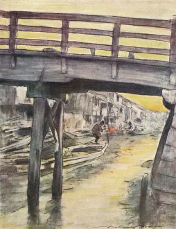 A Canal in Osaka, c1887, (1901). Artist: Mortimer L Menpes