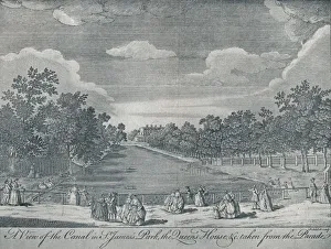 Stevens Prints: The Canal in St. Jamess Park with the Queens House taken from the Parade