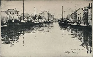 Canal St Martin Prints: The Canal St Martin, 1915. Artist: Eugene Bejot