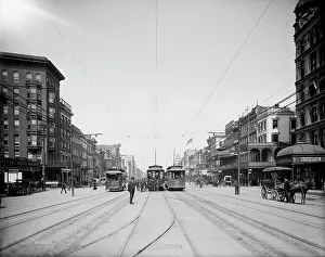 Canal Street Prints: Canal St. New Orleans, La. c1907. Creator: Unknown
