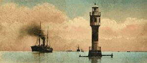 Black Smoke Gallery: Canal of Suez. The bitter lakes - The north light-house, c1918-c1939. Creator: Unknown