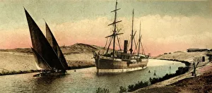 'Canal of Suez - The curve of el-Guersh', c1918-c1939. Creator: Unknown 'Canal of Suez - The curve of el-Guersh', c1918-c1939. Creator: Unknown