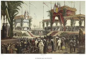 Port Said Prints: Canal de Suez. La Tribune des Souverains, 1869. Creator: Riou, Edouard (1833-1900)