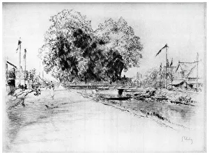 Troyes Prints: Canal a Troyes, c1880-1930 (1924). Artist: Gustave Leheutre