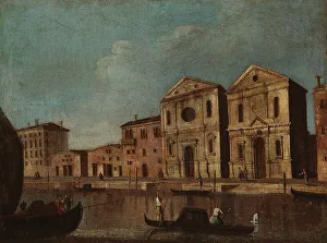Gondolas Prints: Canal view from Venice, c1740s. Creator: Unknown