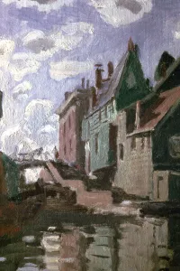 North Holland Prints: Canal at Zaandam, detail, 1871. Artist: Claude Monet