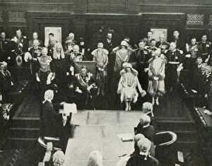 Elizabeth Angela Marguerite Bowes Lyon Gallery: Canberra, Australia. Their Majesties Opening the First Federal Parliament, May 9th, 1927, 1937