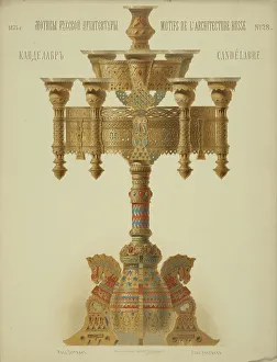 Historicism Prints: Candelabra, 1874. Creator: Hartmann, Wiktor Alexandrowitsch (1834-1873)