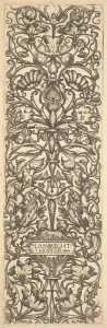 Hopfer Prints: Candelabra with putti on goats at center, ca. 1525-50. Creator: Lambrecht Hopfer
